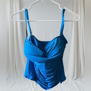 La Blanca Lagoon Blue Twist Front Tankini Sz 10